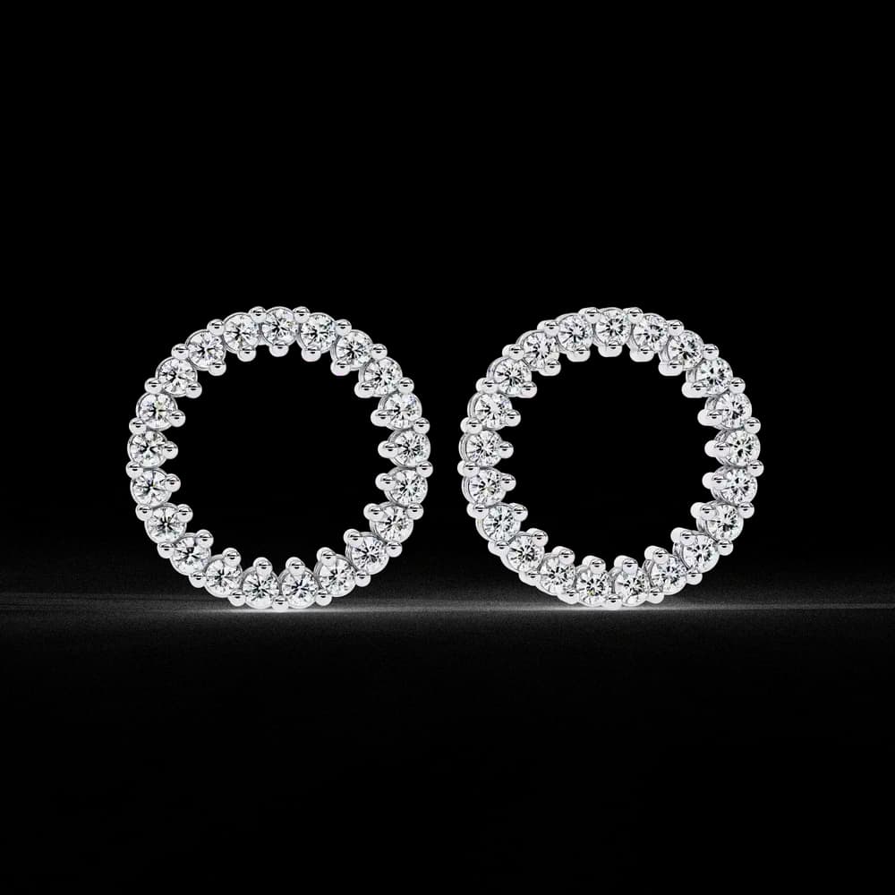 Elegant Lab Grown Diamond Circle Stud Earrings - Image 8 Elegant Lab Grown Diamond Circle Stud Earrings, view 8 of 22