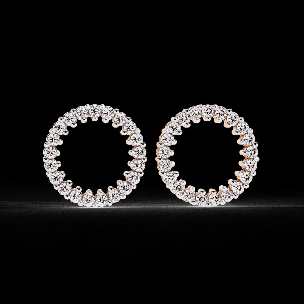 Elegant Lab Grown Diamond Circle Stud Earrings - Image 9 Elegant Lab Grown Diamond Circle Stud Earrings, view 9 of 22