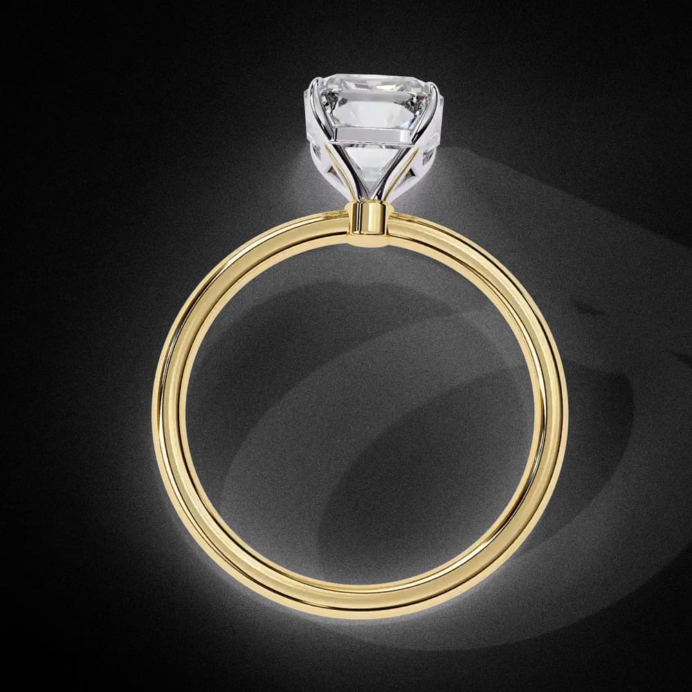 Elegant Emerald Cut Solitaire Lab Grown Diamond Ring - Image 4 Elegant Emerald Cut Solitaire Lab Grown Diamond Ring, view 4 of 13