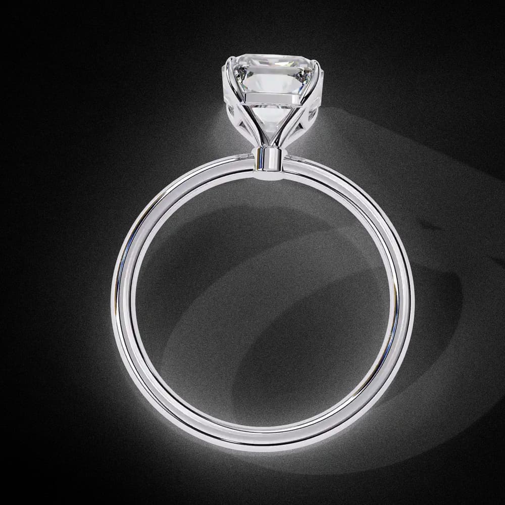 Elegant Emerald Cut Solitaire Lab Grown Diamond Ring - Image 7 Elegant Emerald Cut Solitaire Lab Grown Diamond Ring, view 7 of 13