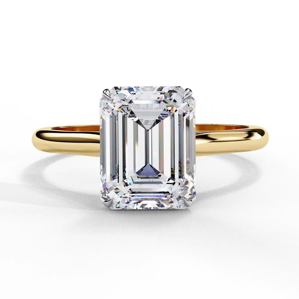 Elegant Emerald Rectangular Lab Grown Diamond Ring - Image 1 Elegant Emerald Rectangular Lab Grown Diamond Ring, view 1 of 14