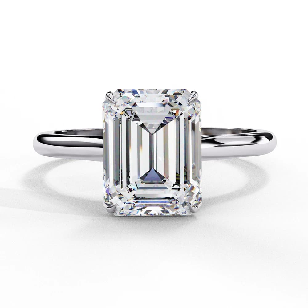 Elegant Emerald Rectangular Lab Grown Diamond Ring - Image 11 Elegant Emerald Rectangular Lab Grown Diamond Ring, view 11 of 14