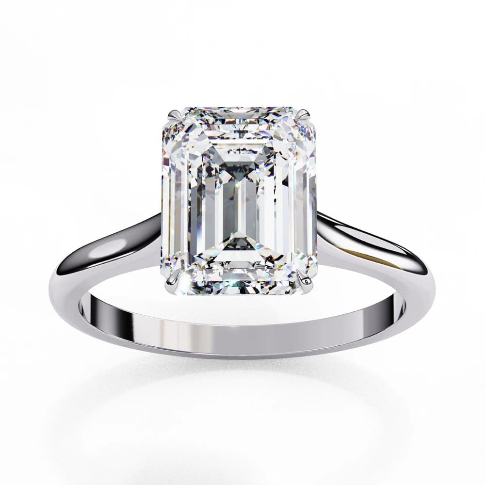 Elegant Emerald Rectangular Lab Grown Diamond Ring - Image 12 Elegant Emerald Rectangular Lab Grown Diamond Ring, view 12 of 14