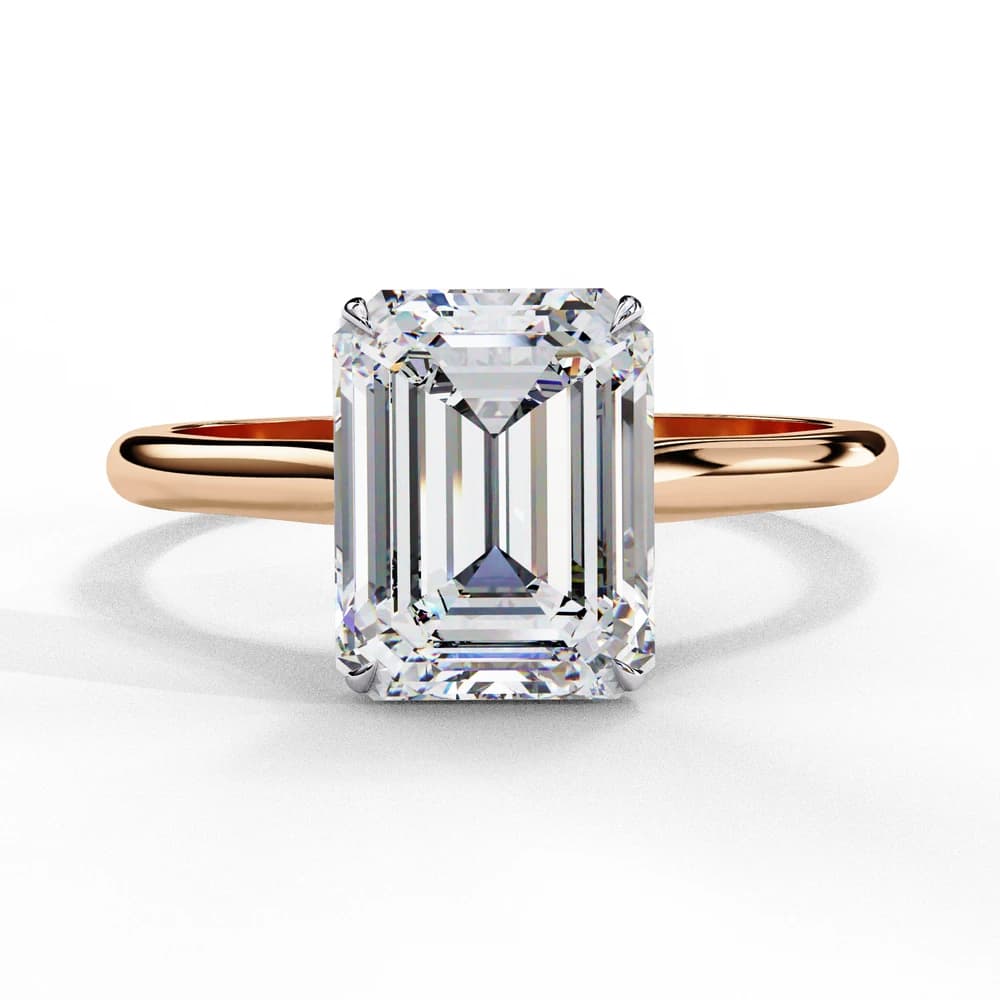 Elegant Emerald Rectangular Lab Grown Diamond Ring - Image 2 Elegant Emerald Rectangular Lab Grown Diamond Ring, view 2 of 14