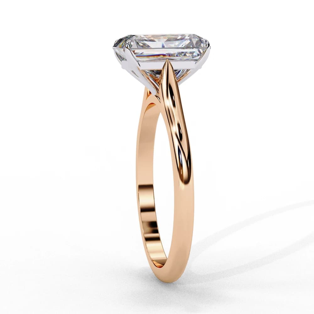 Elegant Emerald Rectangular Lab Grown Diamond Ring - Image 3 Elegant Emerald Rectangular Lab Grown Diamond Ring, view 3 of 14