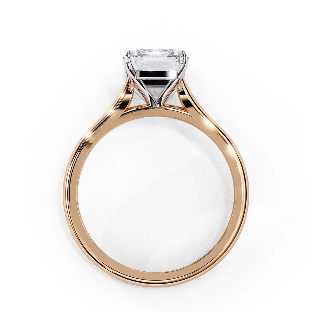 Elegant Emerald Rectangular Lab Grown Diamond Ring - Image 4 Elegant Emerald Rectangular Lab Grown Diamond Ring, view 4 of 14