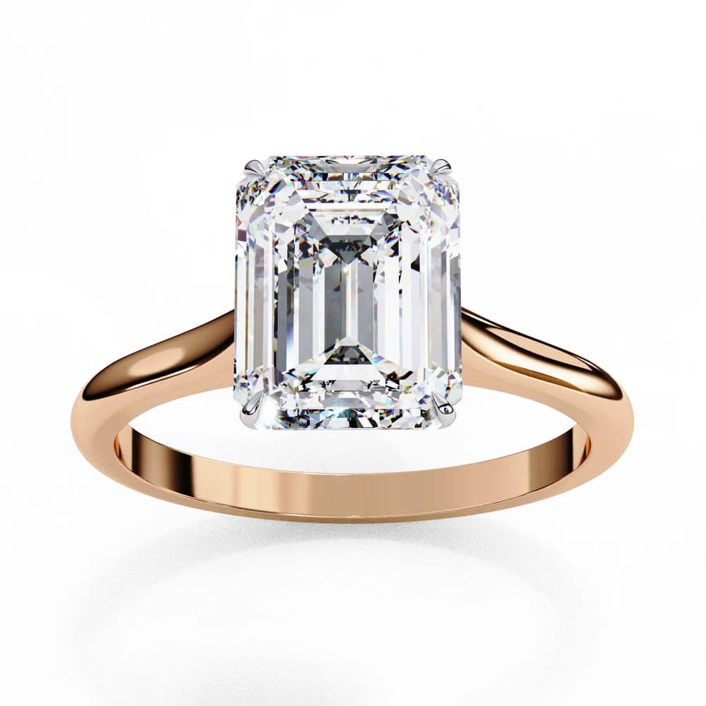 Elegant Emerald Rectangular Lab Grown Diamond Ring - Image 5 Elegant Emerald Rectangular Lab Grown Diamond Ring, view 5 of 14