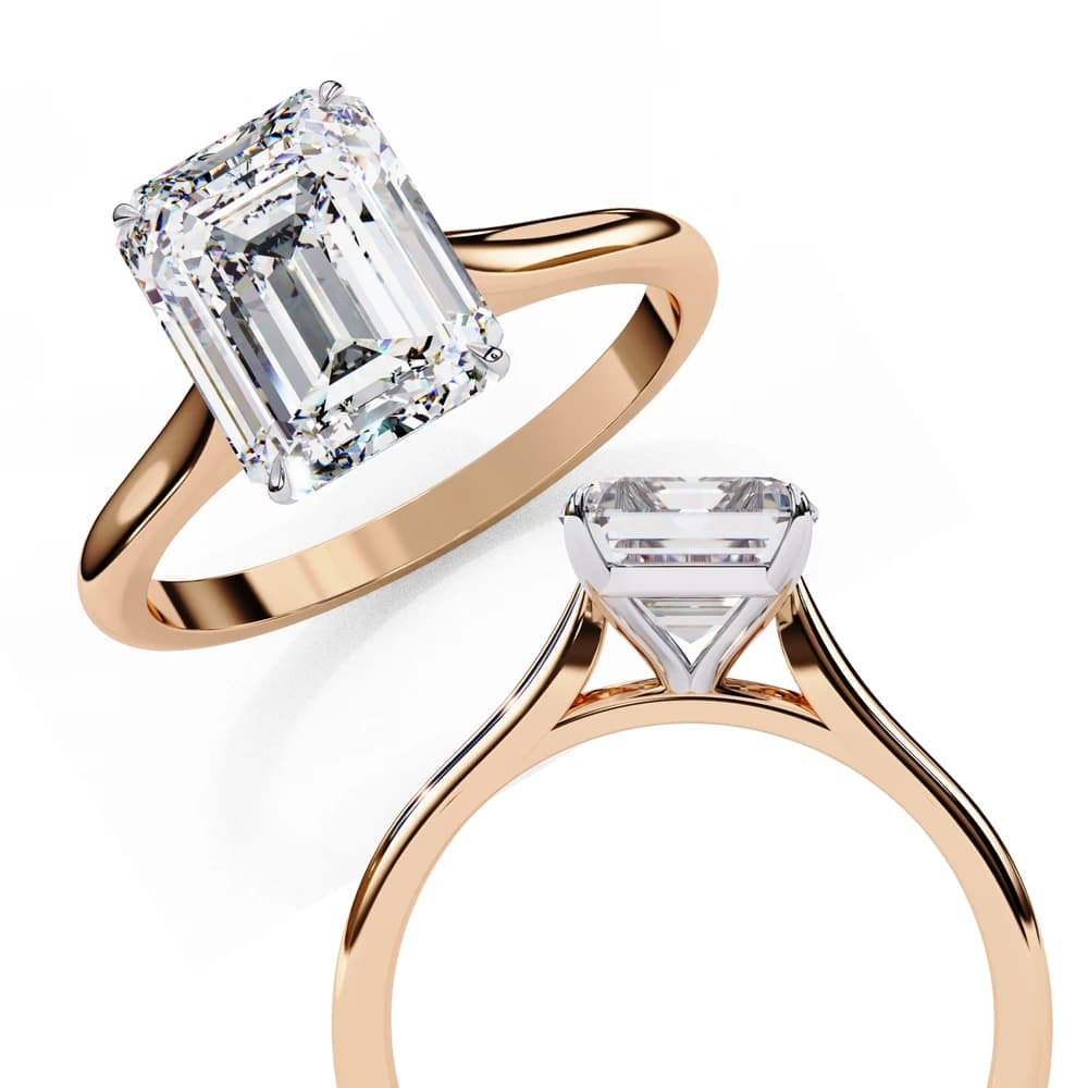 Elegant Emerald Rectangular Lab Grown Diamond Ring - Image 6 Elegant Emerald Rectangular Lab Grown Diamond Ring, view 6 of 14