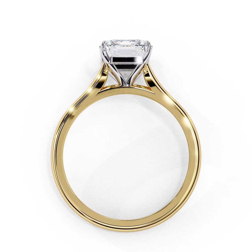 Elegant Emerald Rectangular Lab Grown Diamond Ring - Image 8 Elegant Emerald Rectangular Lab Grown Diamond Ring, view 8 of 14