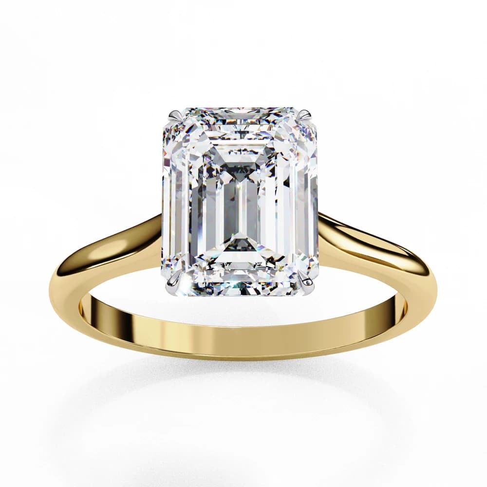 Elegant Emerald Rectangular Lab Grown Diamond Ring - Image 9 Elegant Emerald Rectangular Lab Grown Diamond Ring, view 9 of 14