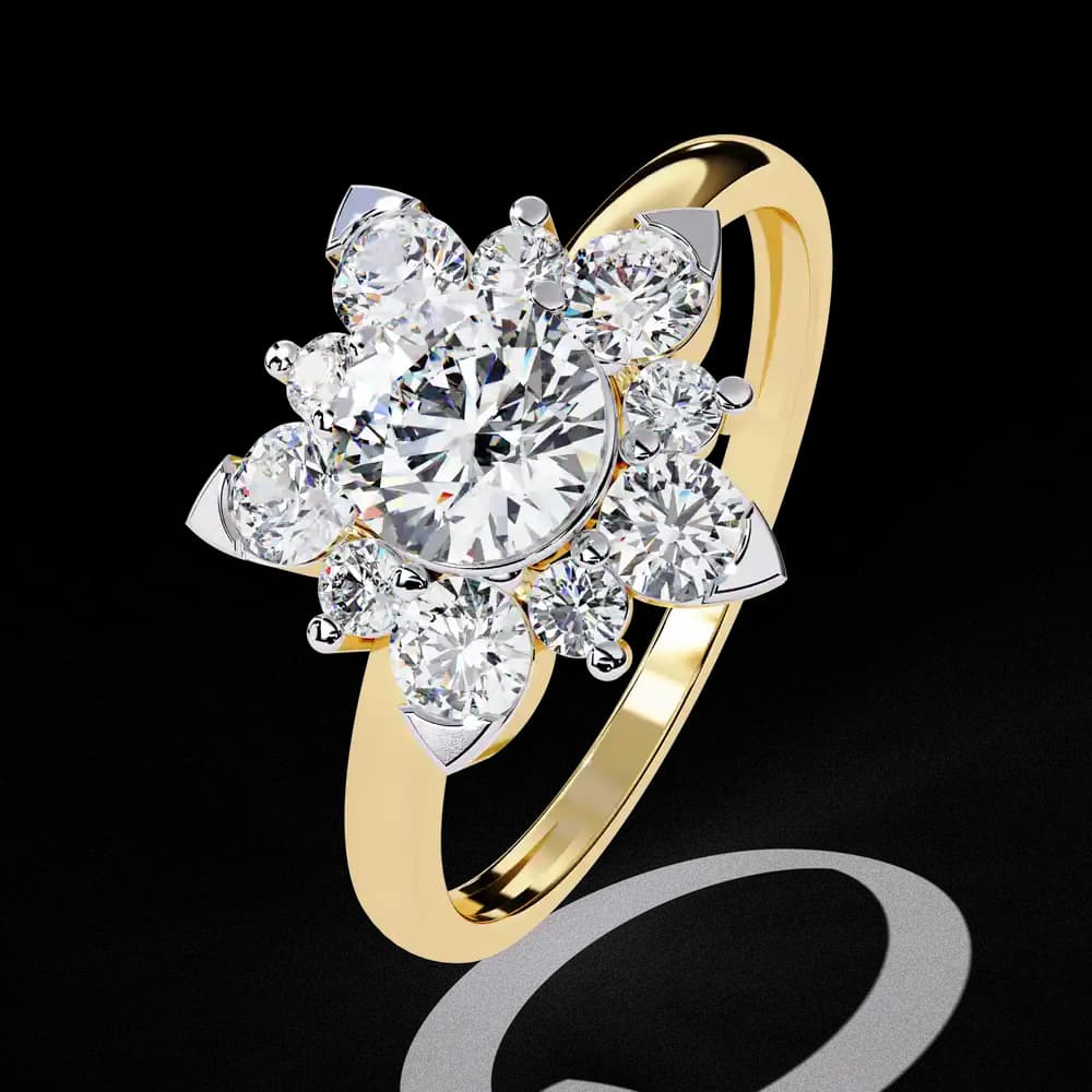 Elegant Floral Design Lab Grown Diamond Ring - Image 2 Elegant Floral Design Lab Grown Diamond Ring, view 2 of 12