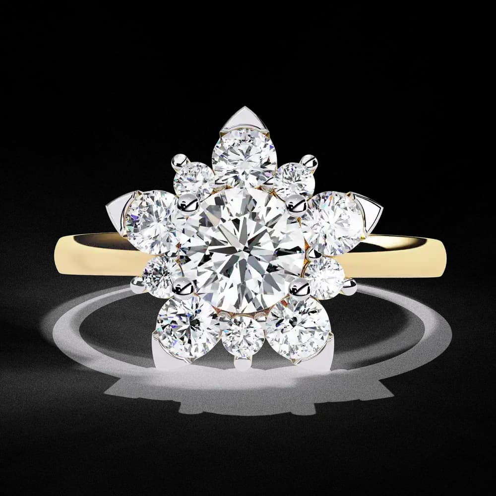 Elegant Floral Design Lab Grown Diamond Ring - Image 3 Elegant Floral Design Lab Grown Diamond Ring, view 3 of 12