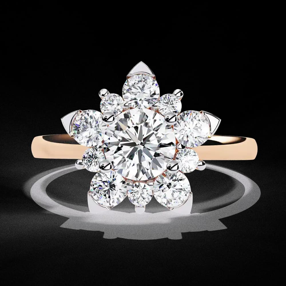 Elegant Floral Design Lab Grown Diamond Ring - Image 4 Elegant Floral Design Lab Grown Diamond Ring, view 4 of 12
