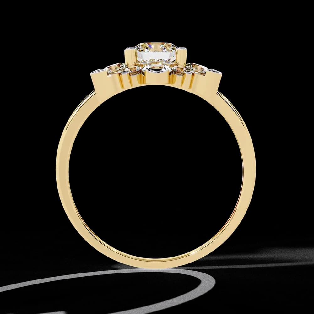Elegant Floral Design Lab Grown Diamond Ring - Image 6 Elegant Floral Design Lab Grown Diamond Ring, view 6 of 12