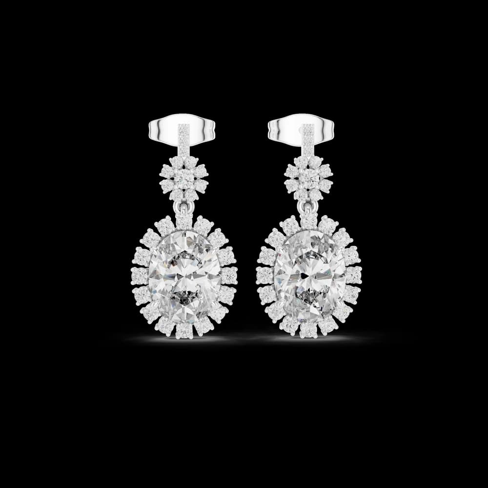 Elegant Halo lab grown diamond earring - Image 2 Elegant Halo lab grown diamond earring, view 2 of 6