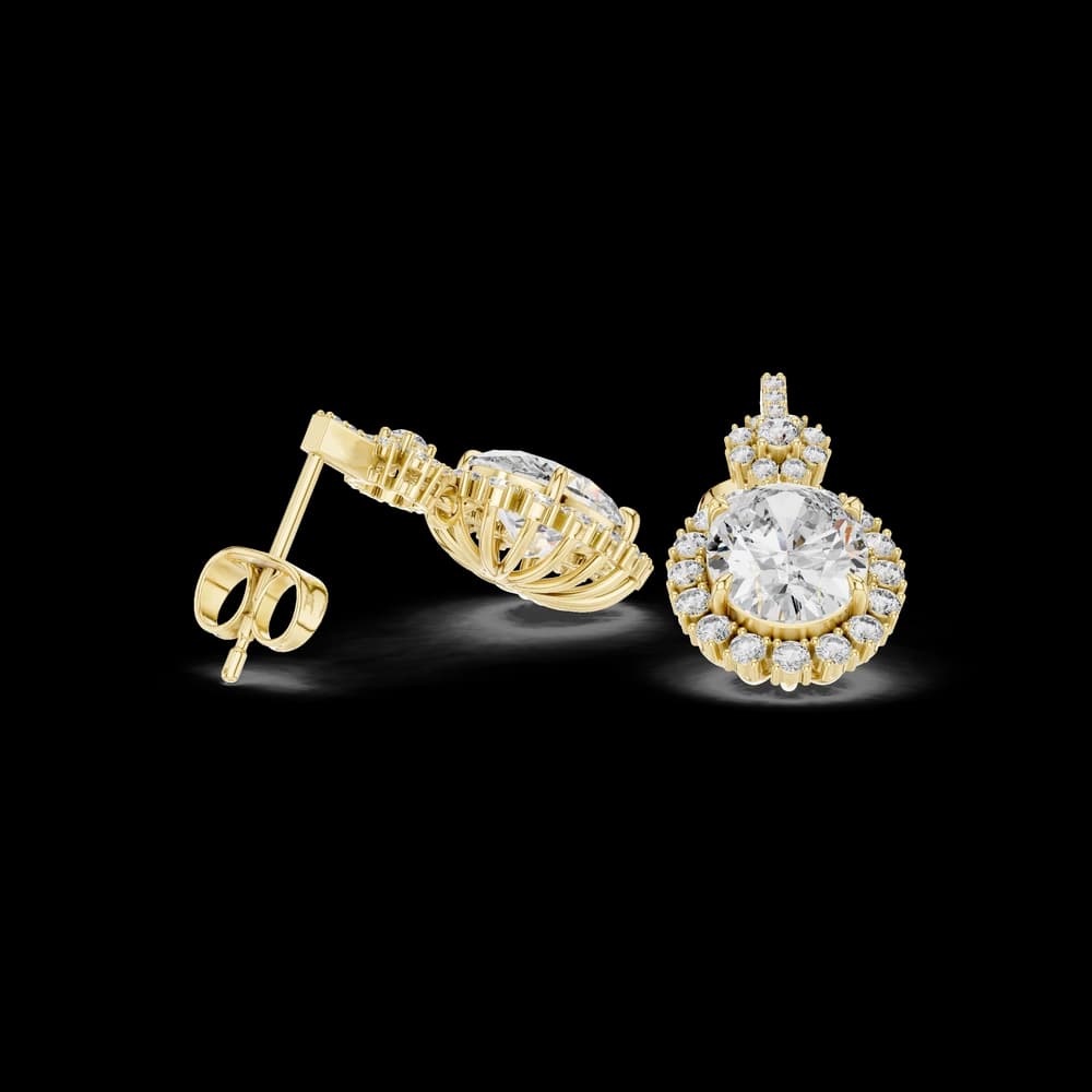 Elegant Halo lab grown diamond earring - Image 4 Elegant Halo lab grown diamond earring, view 4 of 6