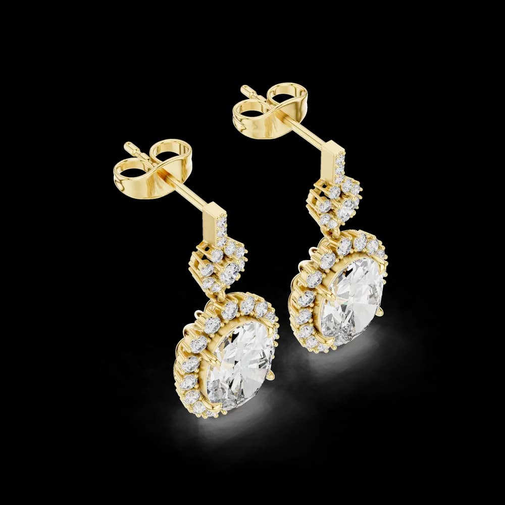 Elegant Halo lab grown diamond earring - Image 5 Elegant Halo lab grown diamond earring, view 5 of 6