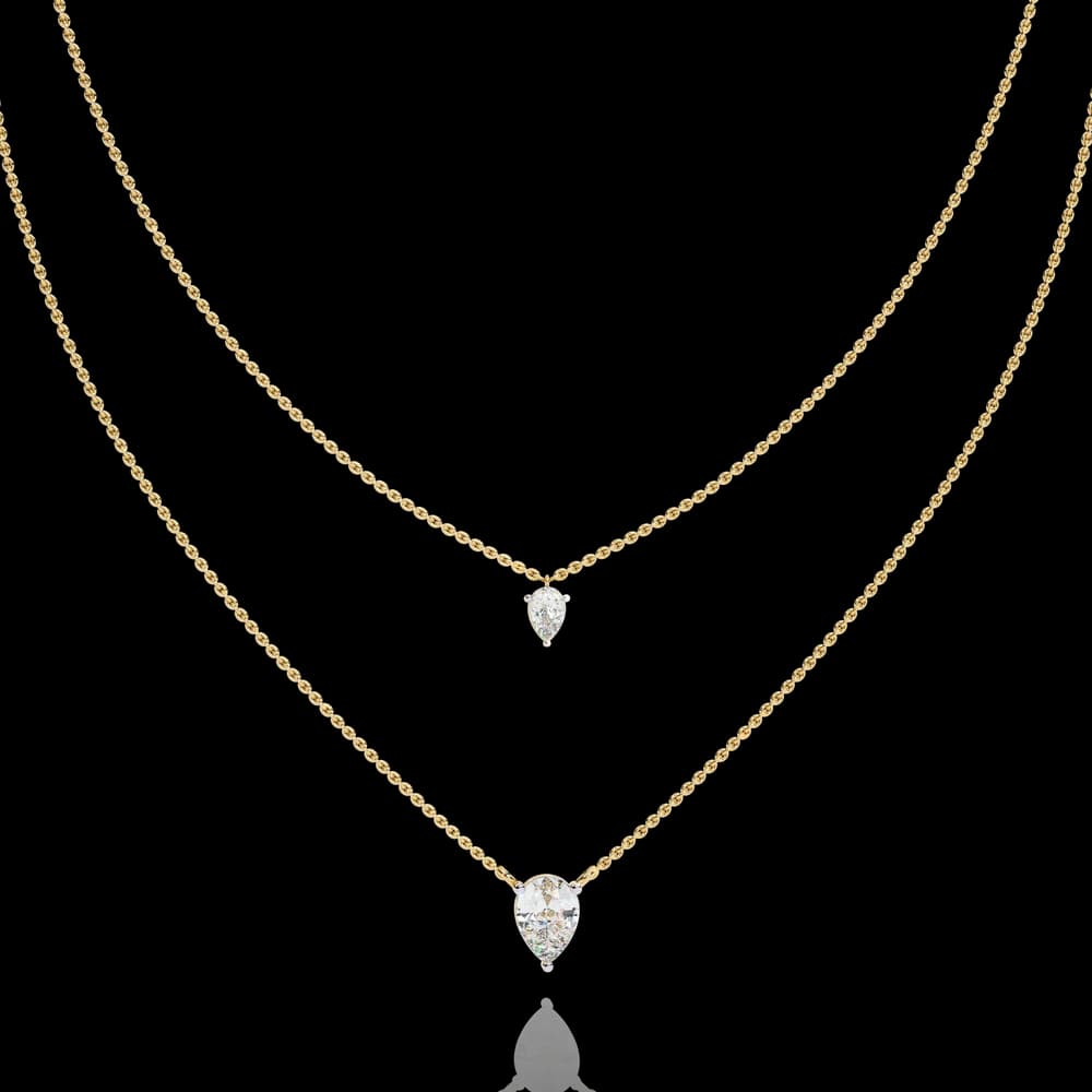 Cascading Lab Grown Diamond Layered Chain Necklace - Image 1 Cascading Lab Grown Diamond Layered Chain Necklace, view 1 of 4