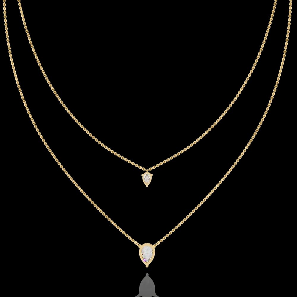 Cascading Lab Grown Diamond Layered Chain Necklace - Image 2 Cascading Lab Grown Diamond Layered Chain Necklace, view 2 of 4