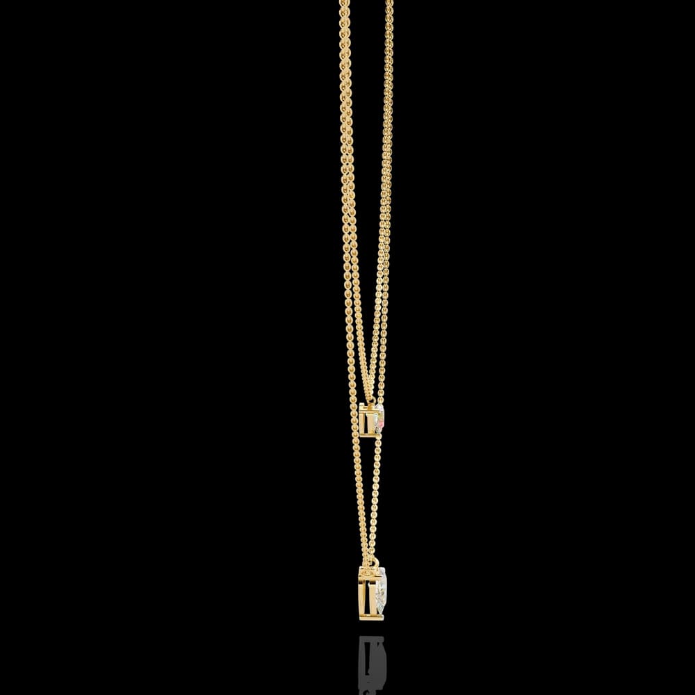 Cascading Lab Grown Diamond Layered Chain Necklace - Image 3 Cascading Lab Grown Diamond Layered Chain Necklace, view 3 of 4