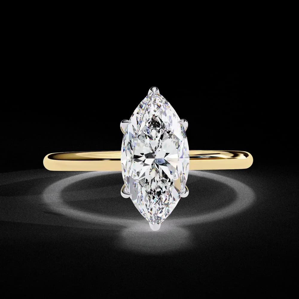 Elegant Marquise Cut Solitaire Lab Grown Diamond Ring - Image 1 Elegant Marquise Cut Solitaire Lab Grown Diamond Ring, view 1 of 14