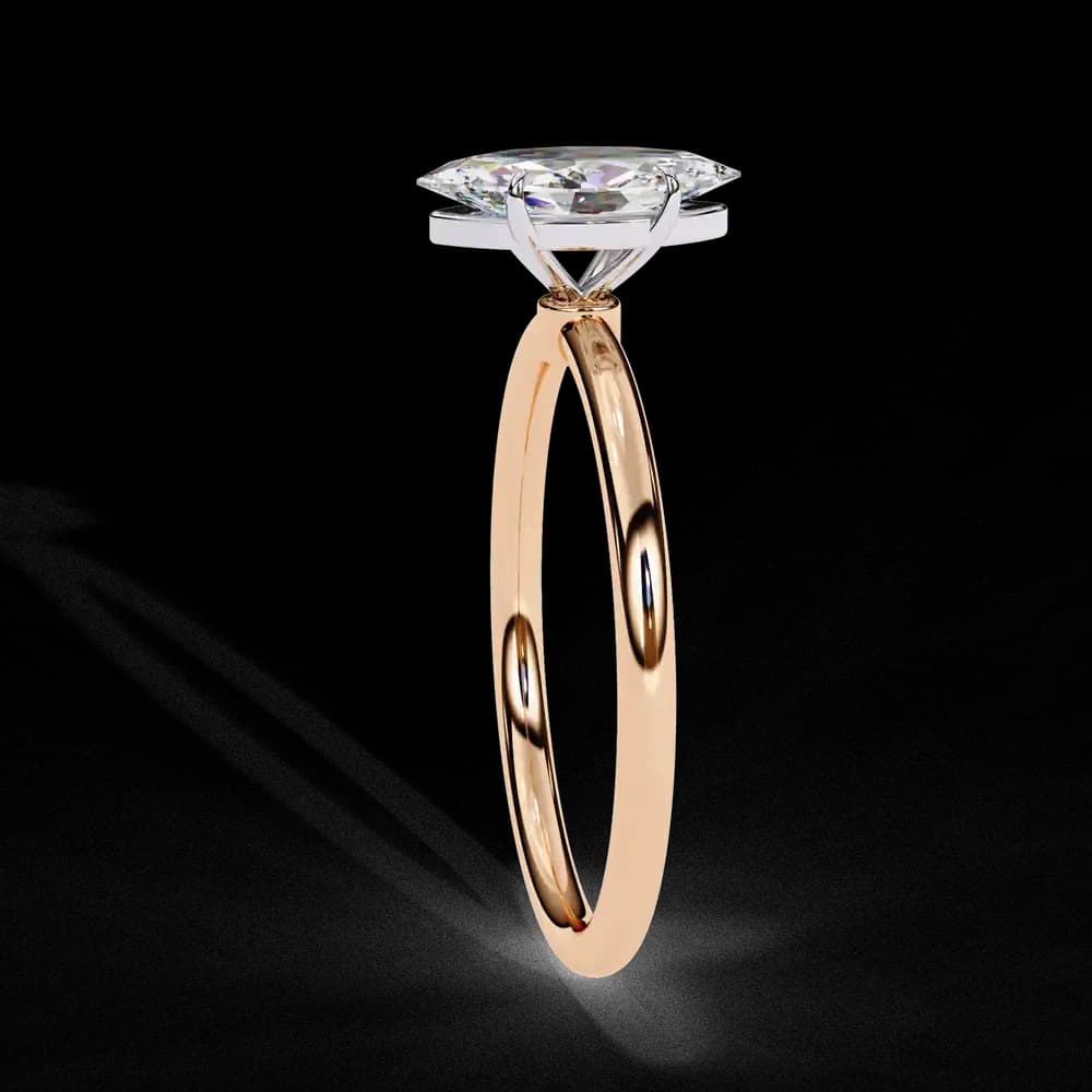 Elegant Marquise Cut Solitaire Lab Grown Diamond Ring - Image 2 Elegant Marquise Cut Solitaire Lab Grown Diamond Ring, view 2 of 14