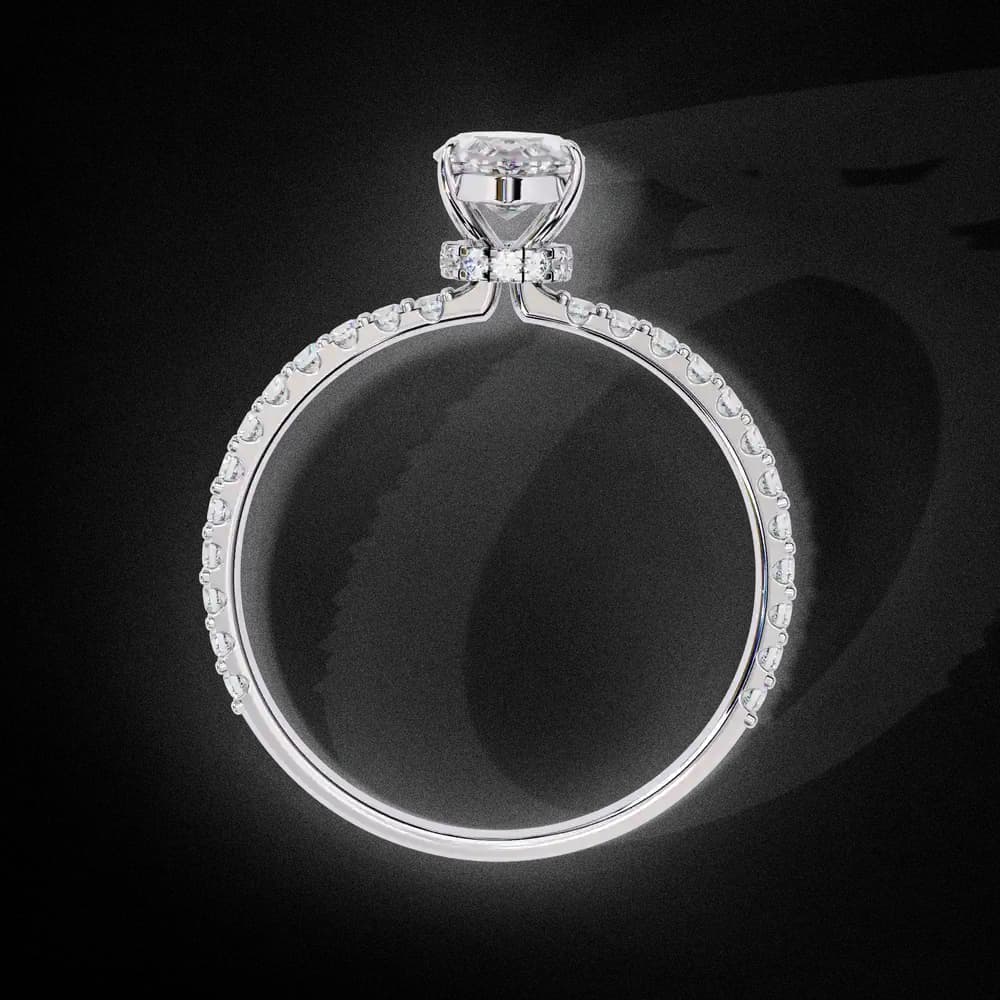 Elegant Marquise Lab Grown Diamond Ring with Pave Band - Image 8 Elegant Marquise Lab Grown Diamond Ring with Pave Band, view 8 of 14