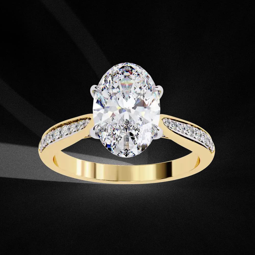 Elegant Oval Cut Lab Grown Diamond Engagement Ring - Image 1 Elegant Oval Cut Lab Grown Diamond Engagement Ring, view 1 of 7