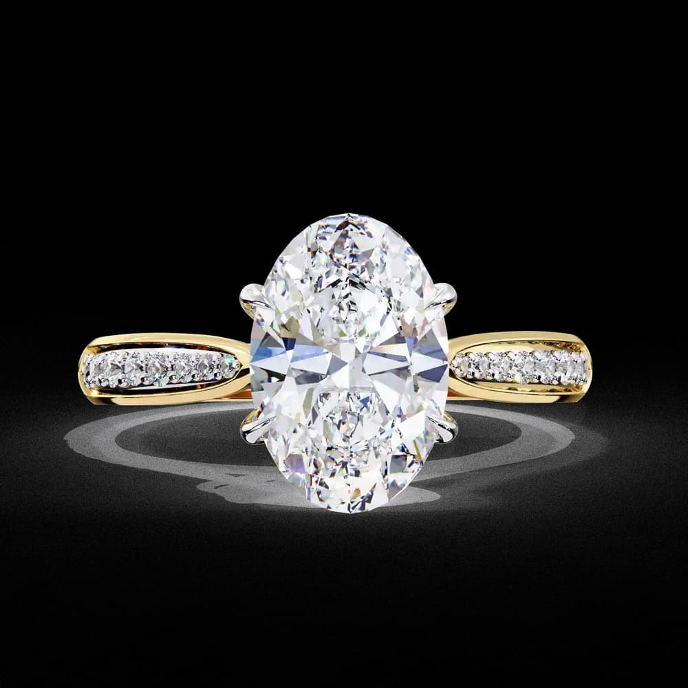 Elegant Oval Cut Lab Grown Diamond Engagement Ring - Image 5 Elegant Oval Cut Lab Grown Diamond Engagement Ring, view 5 of 7