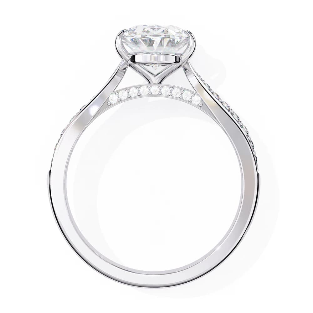 Elegant Oval Cut Lab Grown Diamond Engagement Ring - Image 6 Elegant Oval Cut Lab Grown Diamond Engagement Ring, view 6 of 7