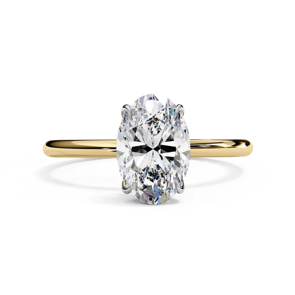 Elegant Oval Cut Solitaire Lab Grown Diamond Ring - Image 1 Elegant Oval Cut Solitaire Lab Grown Diamond Ring, view 1 of 7