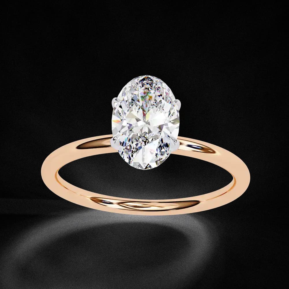Elegant Oval Cut Solitaire Lab Grown Diamond Ring - Image 6 Elegant Oval Cut Solitaire Lab Grown Diamond Ring, view 6 of 7