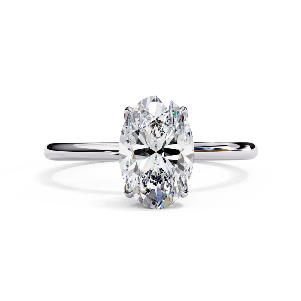 Elegant Oval Cut Solitaire Lab Grown Diamond Ring - Image 7 Elegant Oval Cut Solitaire Lab Grown Diamond Ring, view 7 of 7