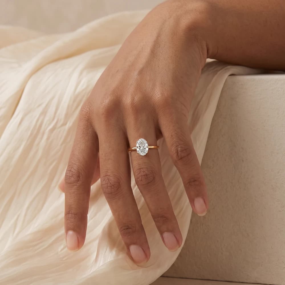 Elegant Oval Lab Grown Diamond Ring - Image 2 Elegant Oval Lab Grown Diamond Ring, view 2 of 7