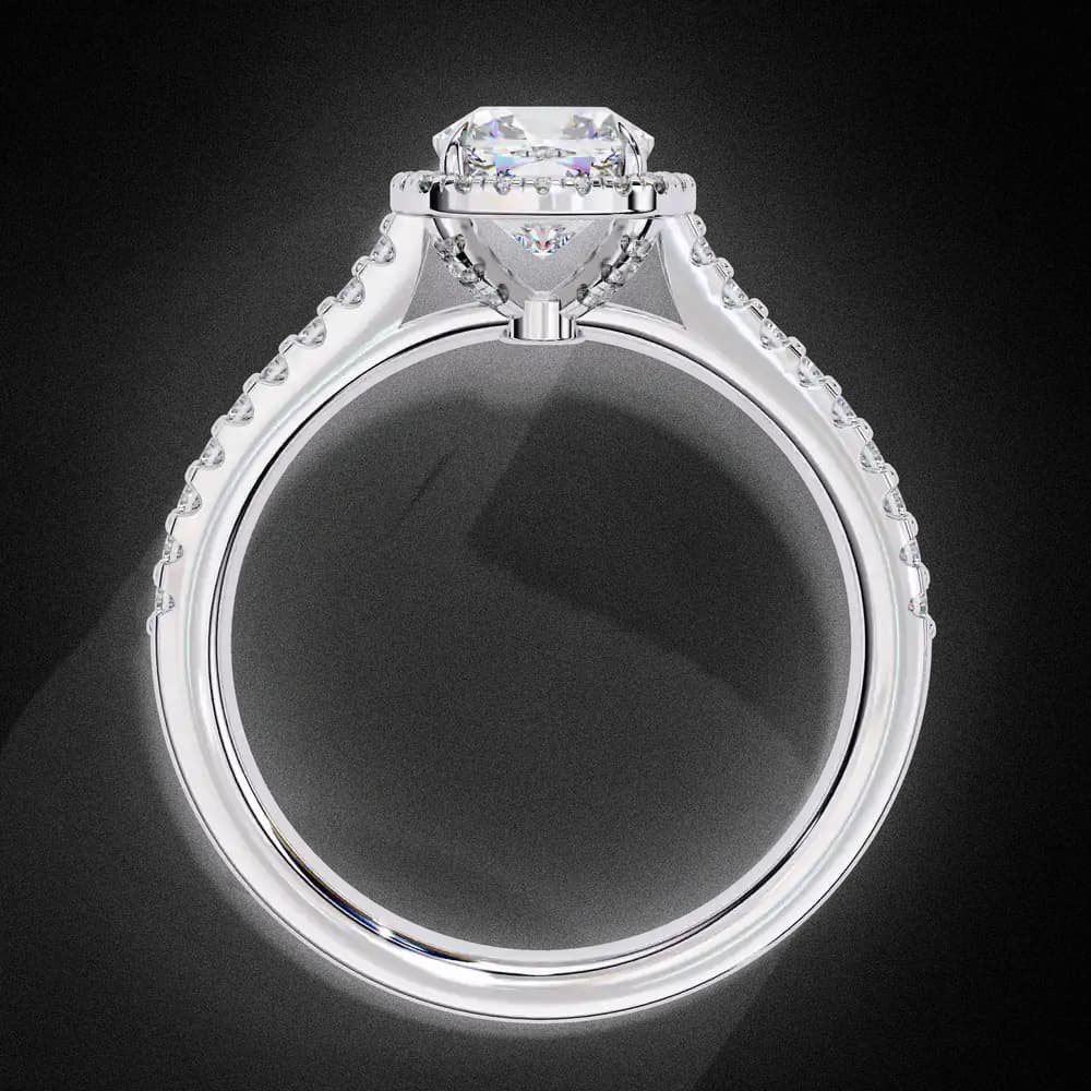 Elegant Pave Set Cushion Cut Lab Grown Diamond Ring - Image 10 Elegant Pave Set Cushion Cut Lab Grown Diamond Ring, view 10 of 12