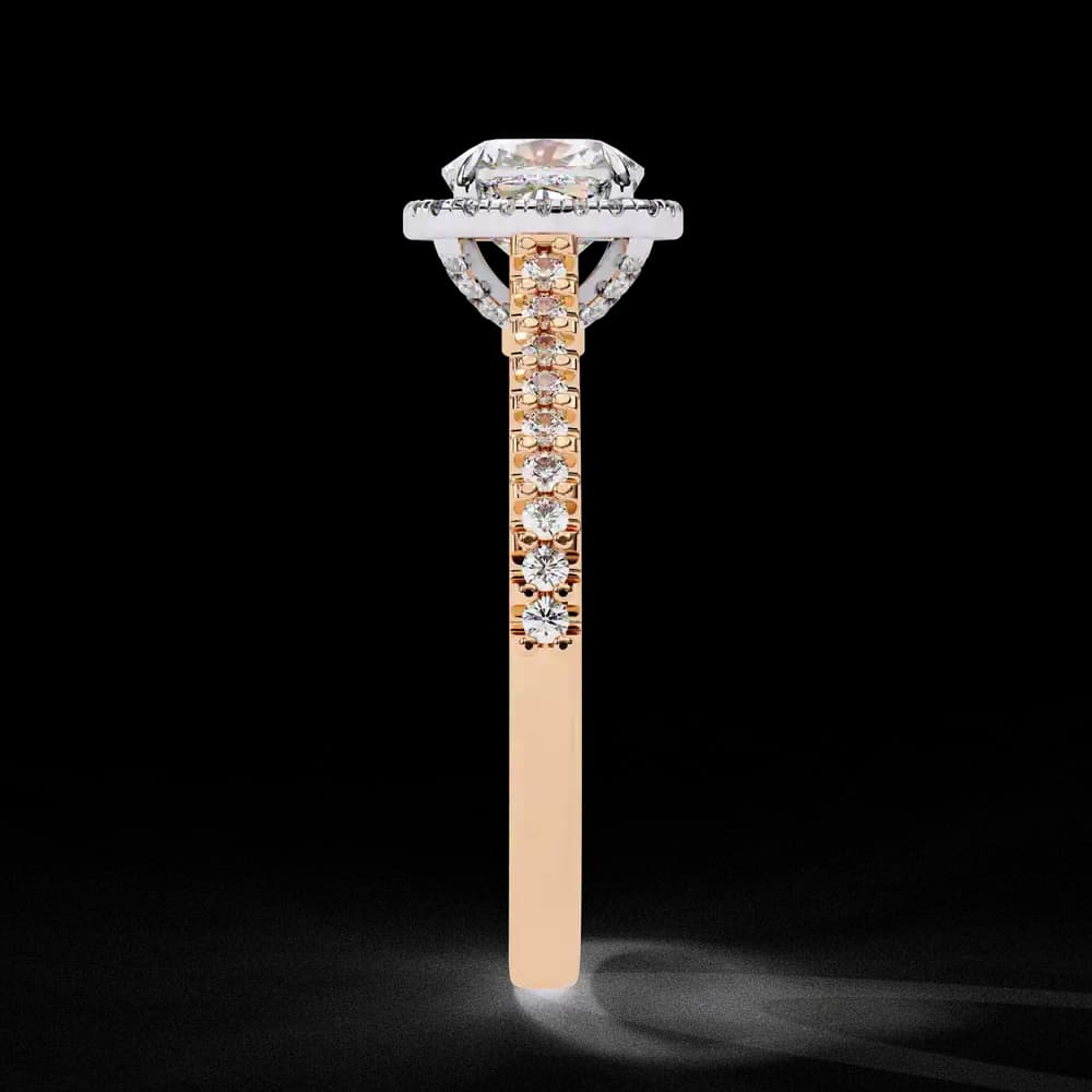 Elegant Pave Set Cushion Cut Lab Grown Diamond Ring - Image 5 Elegant Pave Set Cushion Cut Lab Grown Diamond Ring, view 5 of 12
