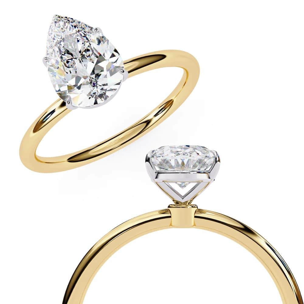 Elegant Pear Cut Solitaire Lab Grown Diamond Ring - Image 10 Elegant Pear Cut Solitaire Lab Grown Diamond Ring, view 10 of 14
