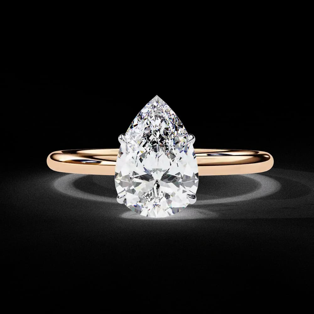 Elegant Pear Cut Solitaire Lab Grown Diamond Ring - Image 11 Elegant Pear Cut Solitaire Lab Grown Diamond Ring, view 11 of 14