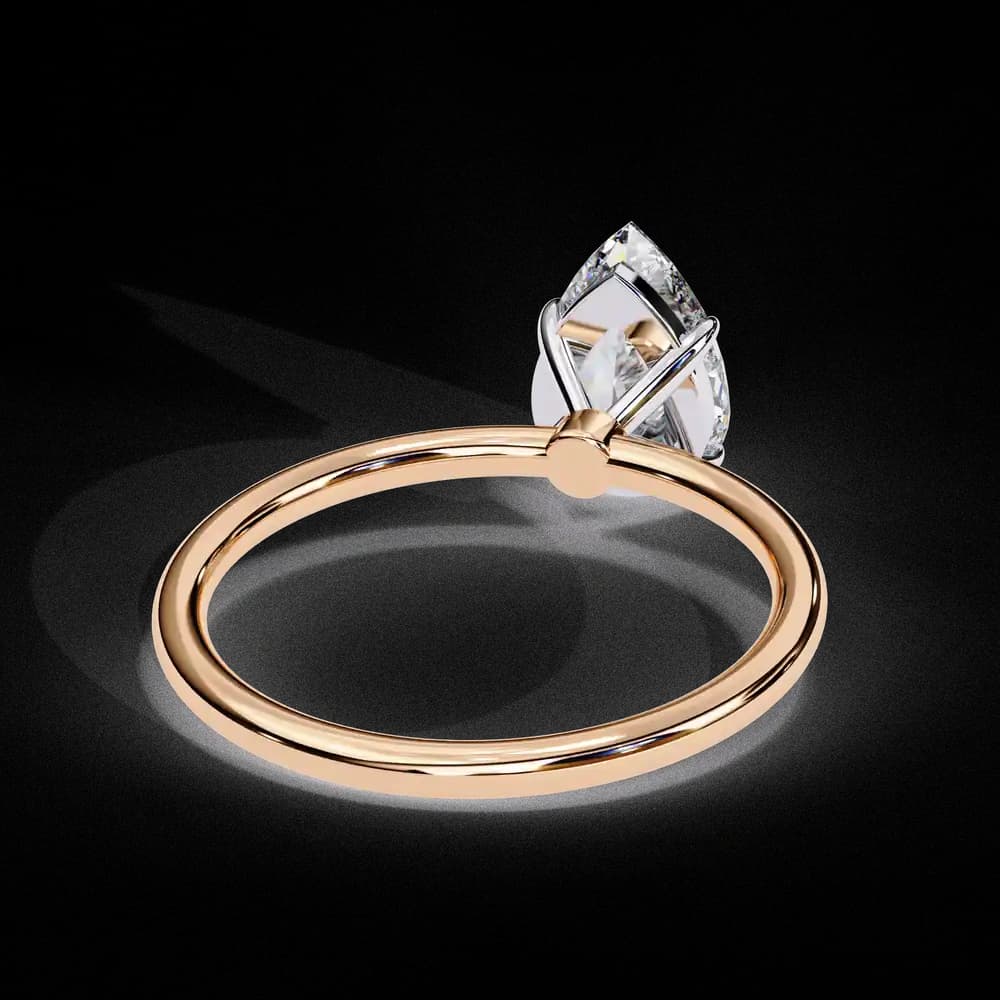 Elegant Pear Cut Solitaire Lab Grown Diamond Ring - Image 13 Elegant Pear Cut Solitaire Lab Grown Diamond Ring, view 13 of 14