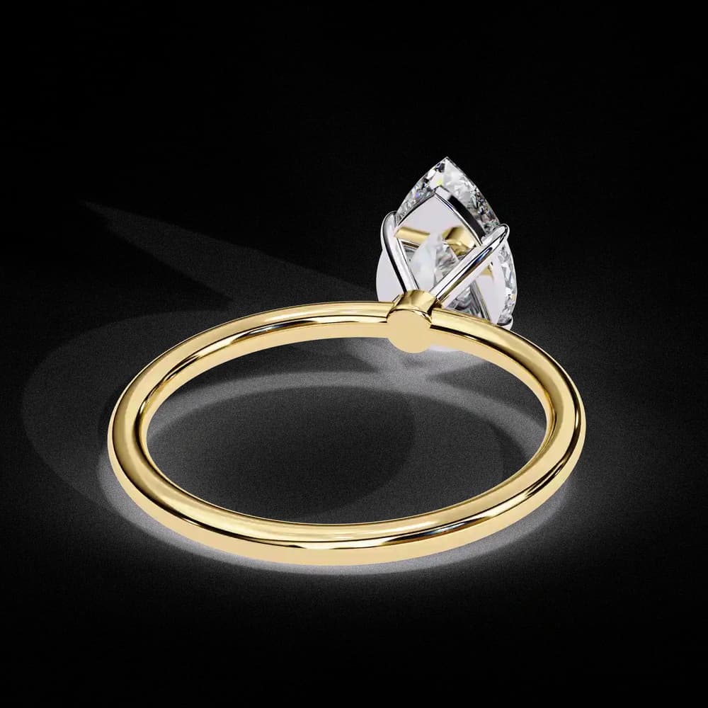 Elegant Pear Cut Solitaire Lab Grown Diamond Ring - Image 8 Elegant Pear Cut Solitaire Lab Grown Diamond Ring, view 8 of 14