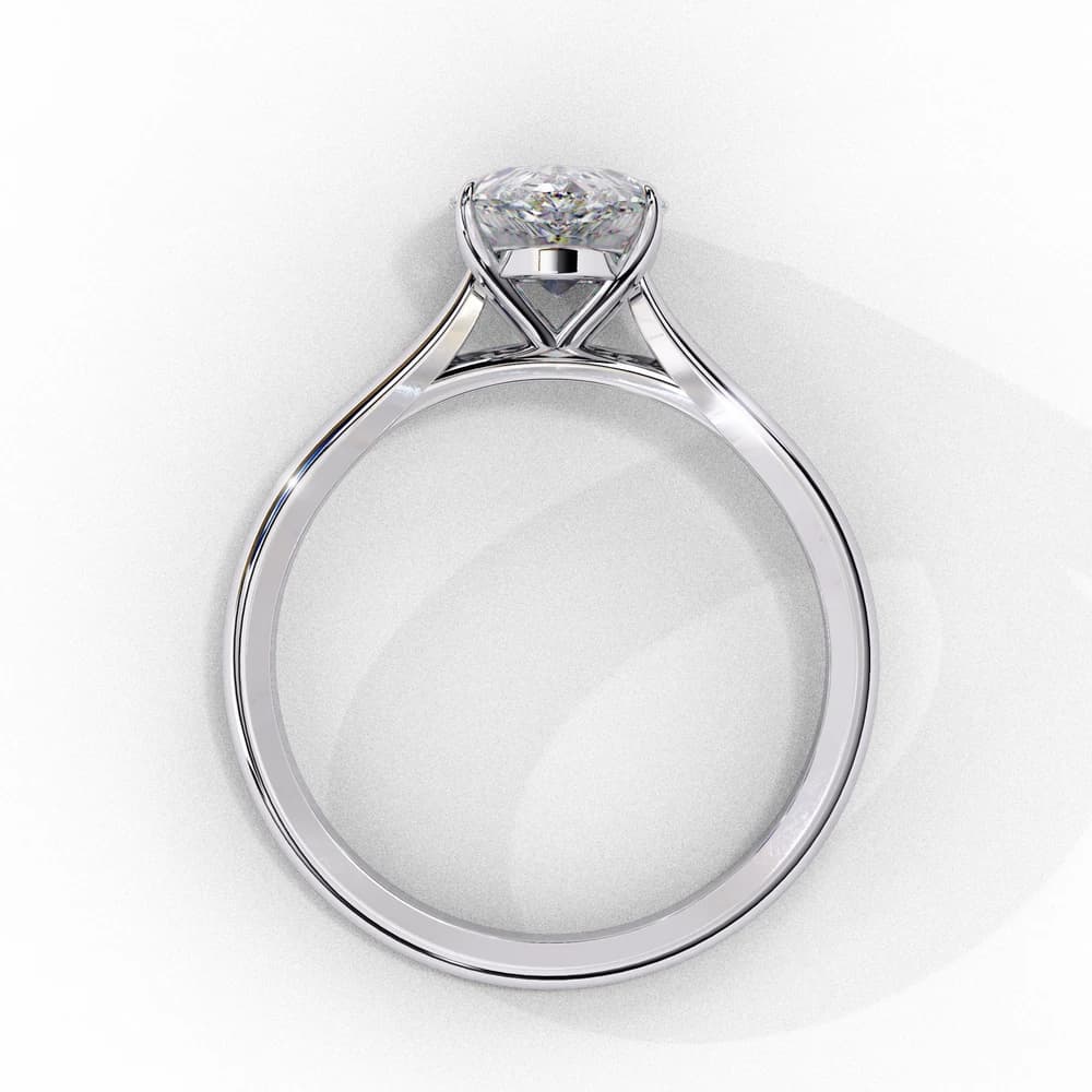 Elegant Pear Rectangular Lab Grown Diamond Ring - Image 12 Elegant Pear Rectangular Lab Grown Diamond Ring, view 12 of 13