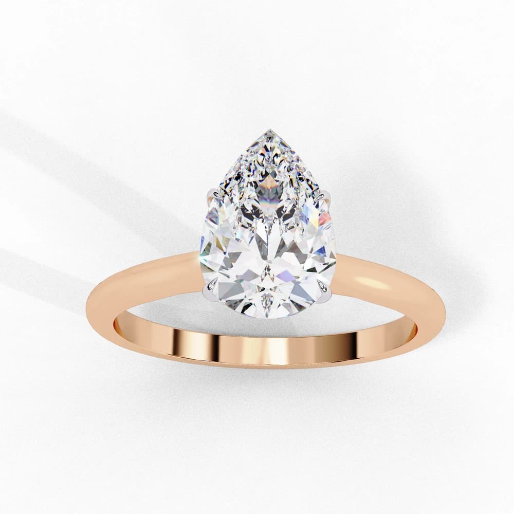 Elegant Pear Rectangular Lab Grown Diamond Ring - Image 3 Elegant Pear Rectangular Lab Grown Diamond Ring, view 3 of 13