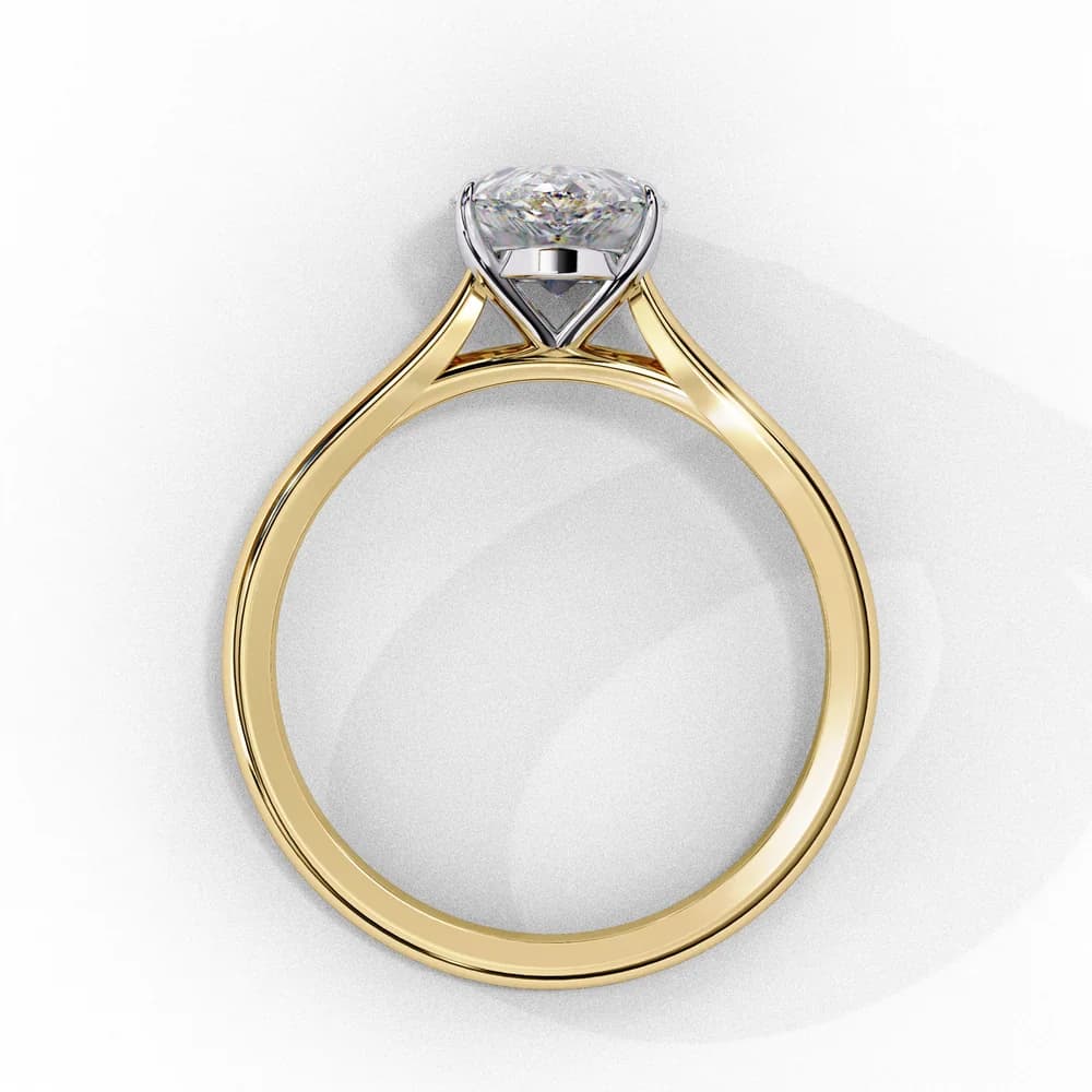 Elegant Pear Rectangular Lab Grown Diamond Ring - Image 5 Elegant Pear Rectangular Lab Grown Diamond Ring, view 5 of 13