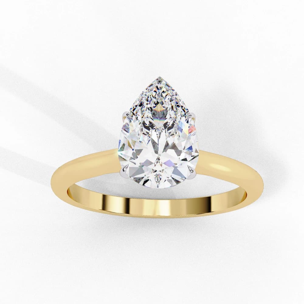 Elegant Pear Rectangular Lab Grown Diamond Ring - Image 7 Elegant Pear Rectangular Lab Grown Diamond Ring, view 7 of 13