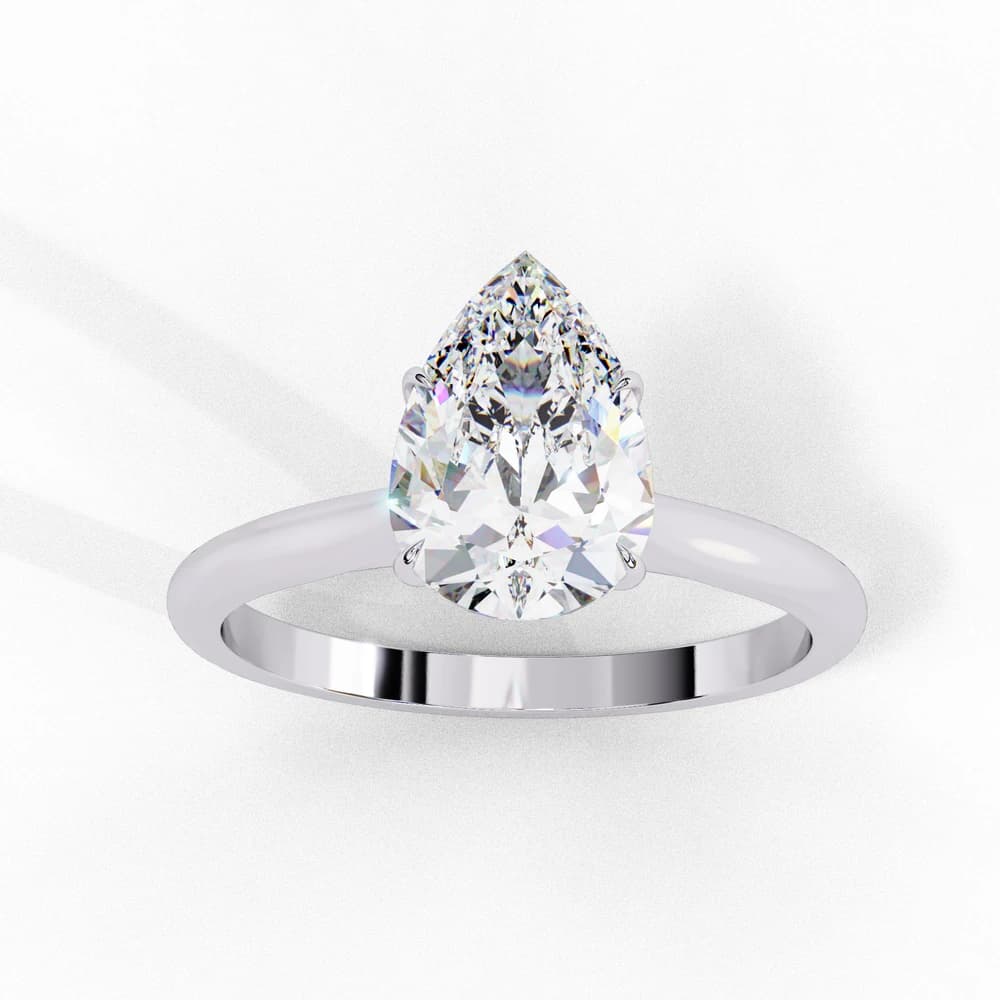 Elegant Pear Rectangular Lab Grown Diamond Ring - Image 9 Elegant Pear Rectangular Lab Grown Diamond Ring, view 9 of 13