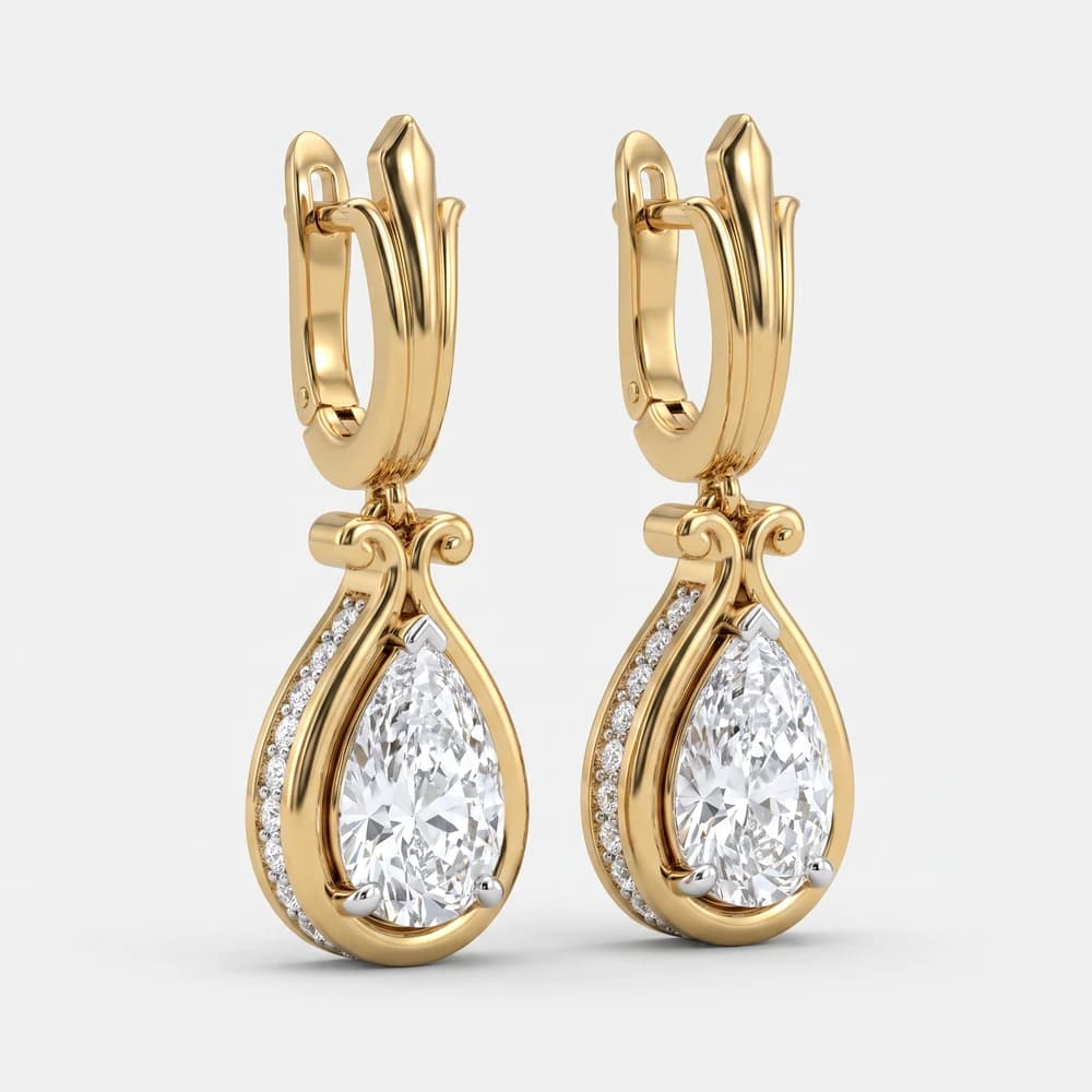 The Versailles Pavé Pear Hoops Earring - Image 1 The Versailles Pavé Pear Hoops Earring, view 1 of 4