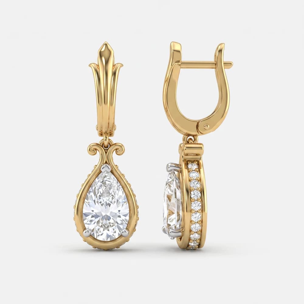The Versailles Pavé Pear Hoops Earring - Image 4 The Versailles Pavé Pear Hoops Earring, view 4 of 4