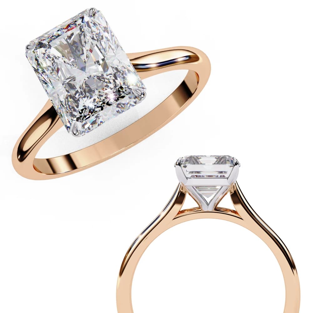 Elegant Radiant Rectangular Lab Grown Diamond Ring - Image 5 Elegant Radiant Rectangular Lab Grown Diamond Ring, view 5 of 14