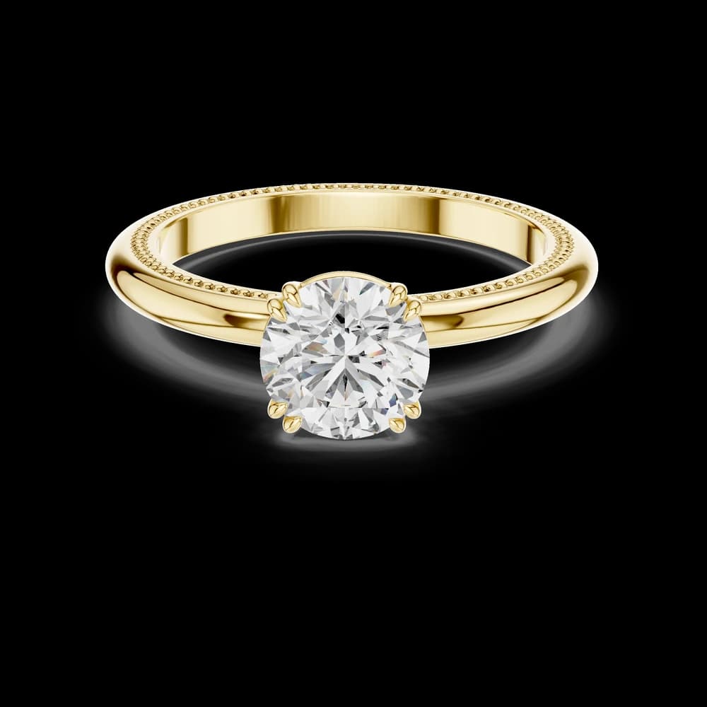 Round Six Prong Milgrain Lab Grown Ring - Image 3 Round Six Prong Milgrain Lab Grown Ring, view 3 of 3