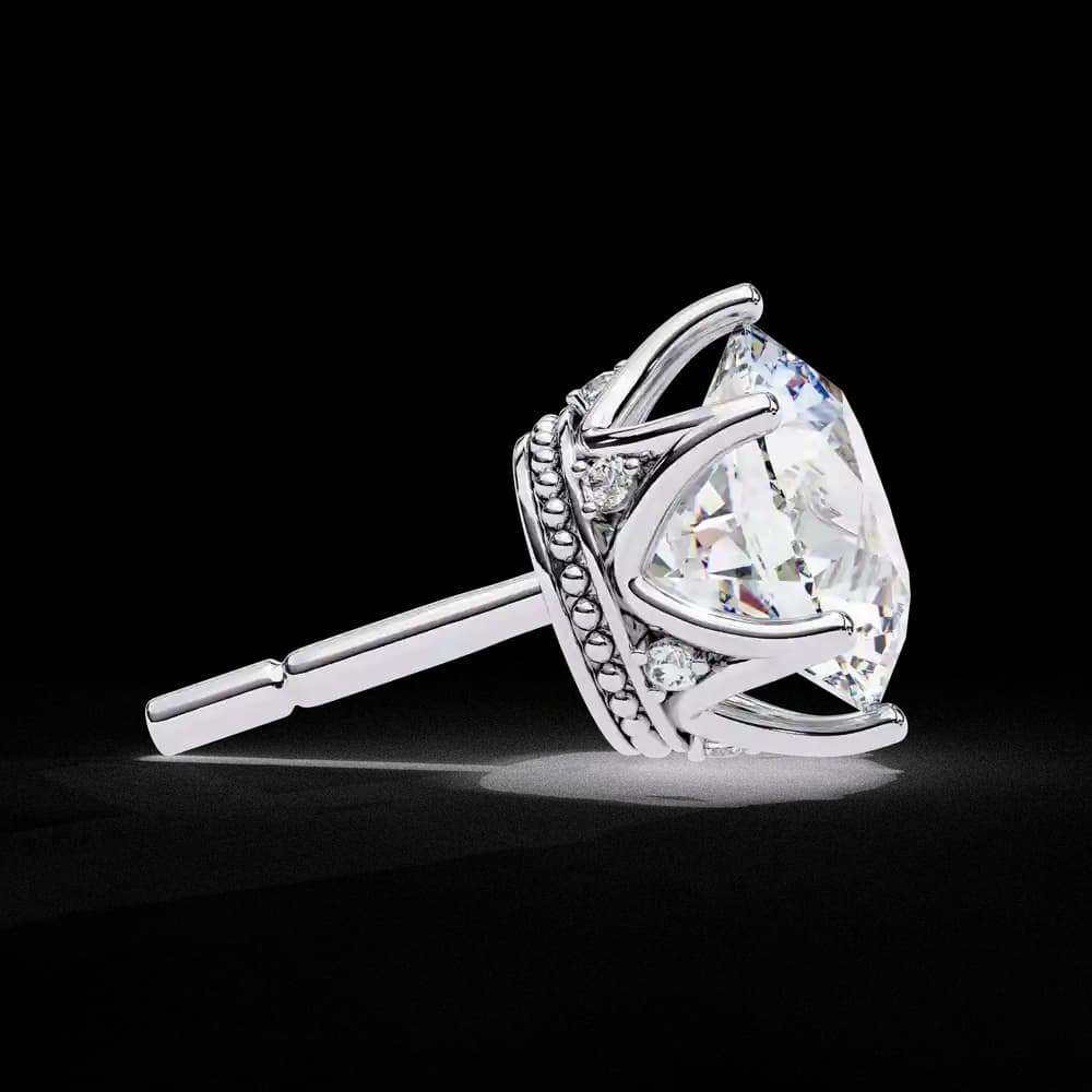 Elegant Six-Prong Lab Grown Diamond Stud Earrings - Image 10 Elegant Six-Prong Lab Grown Diamond Stud Earrings, view 10 of 16